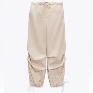 ZARA Beige Parachute Pants